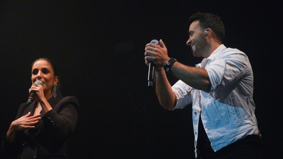 Ivete Sangalo canta com Luis Fonsi no Espaço das Américas, em São Paulo - Francisco Cepeda/AgNews