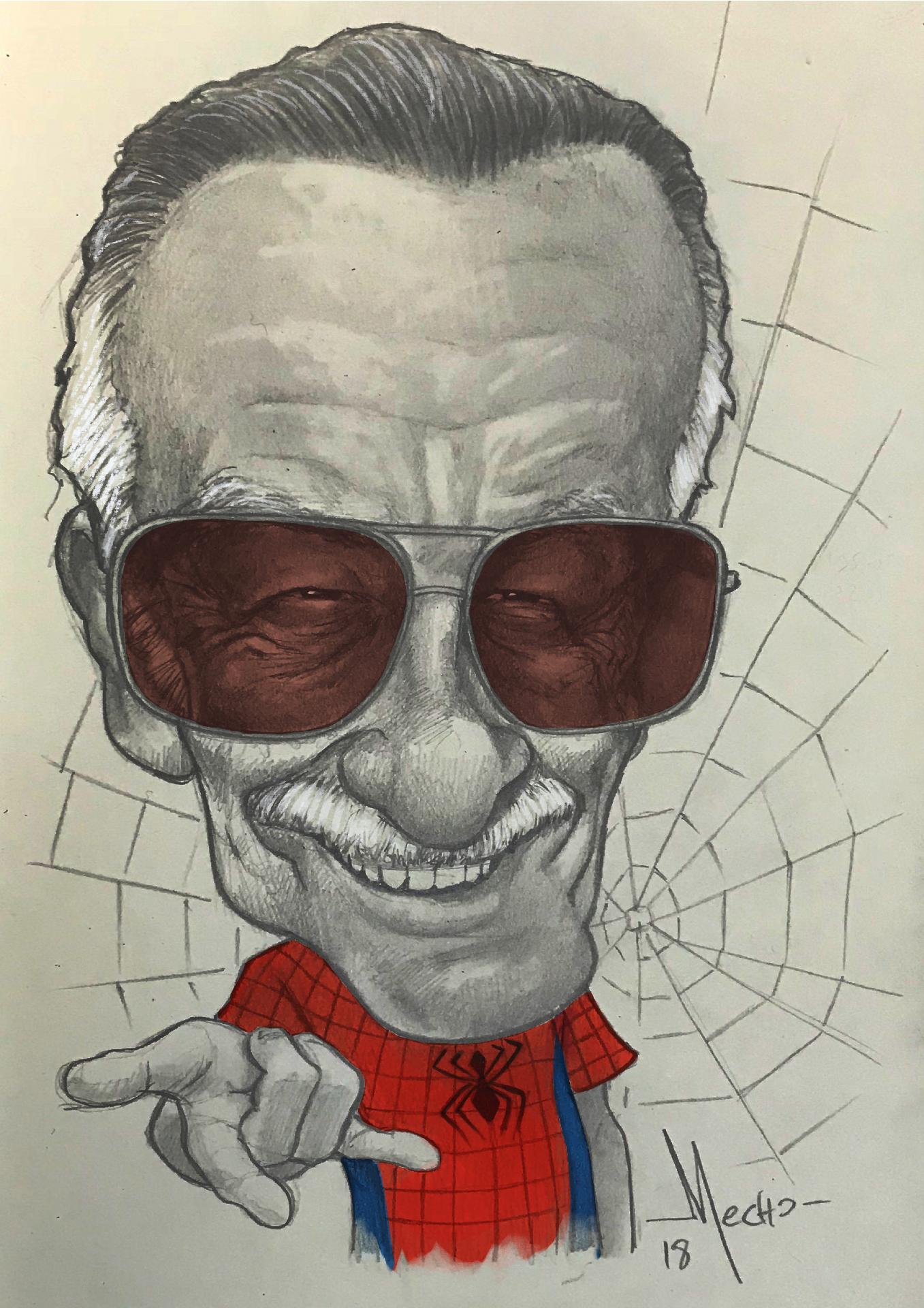 Homenagem feita a Stan Lee pelo artista brasileiro Mecho - Mecho