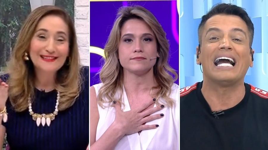 Sonia Abrão, Fernanda Gentil e Leo Dias - Montagem/UOL/Reprodução/RedeTV!/Globo/SBT