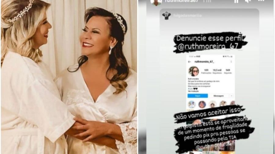 Ruth Moreira, mãe de Marília Mendonça, expôs golpista no Instagram - Reprodução: Instagram