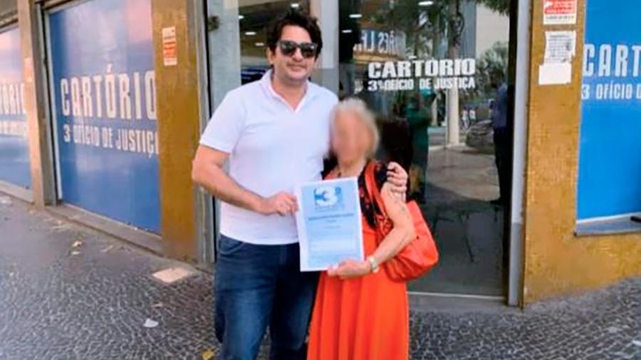 Fernando Drummond Fernandes e a ex-esposa, que o acusa de estelionato