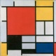 Piet Mondrian, Composição com grande plano vermelho, amarelo, preto, cinza e azul (1921) - Gemeentemuseum, Den Haag, Holanda