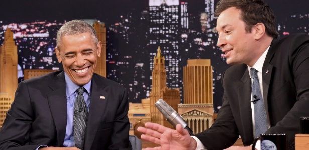 Barack Obama em bate-papo com Jimmy Fallon no talk show do humorista - Getty Images - Getty Images