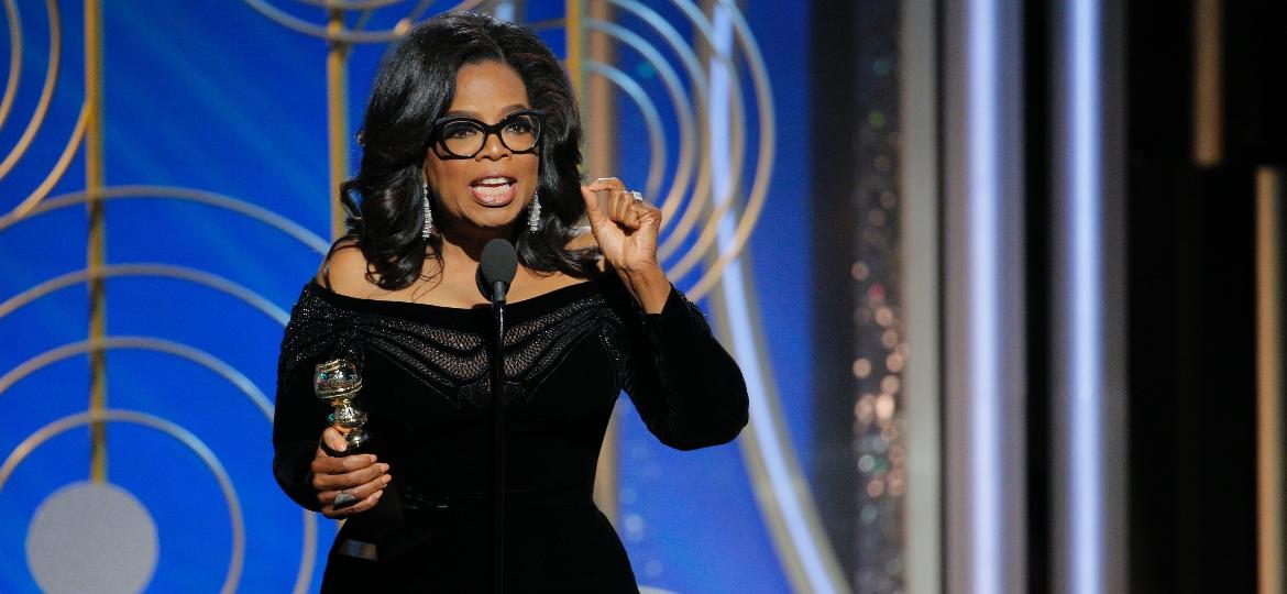 Oprah Winfrey fez um discurso emocionante no Globo de Ouro 2018 - Getty Images