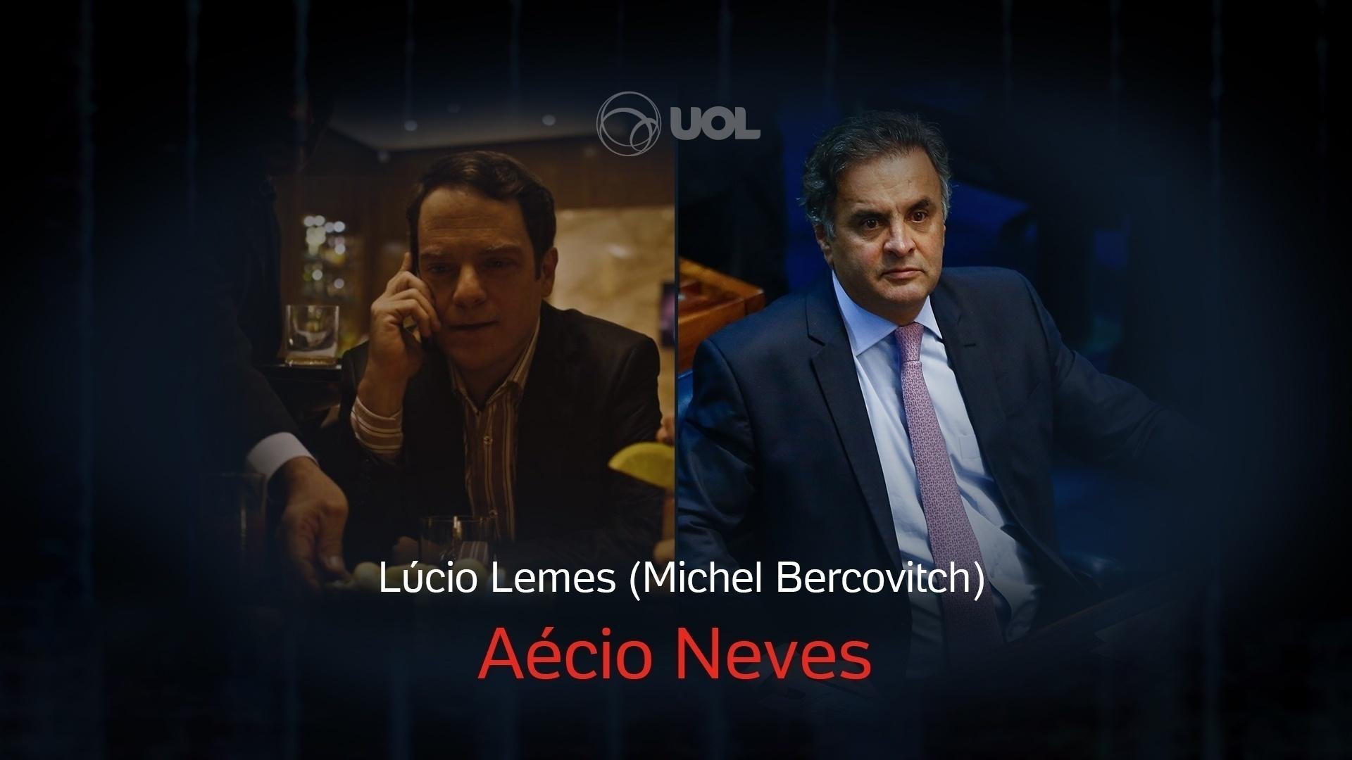 O Mecanismo - Aécio Neves - Lúcio Lemes - Reprodução e Pedro Ladeira/Folhapress