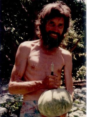 Ron e sua plantação de abóboras na ilha deserta - Arquivo pessoal - Arquivo pessoal