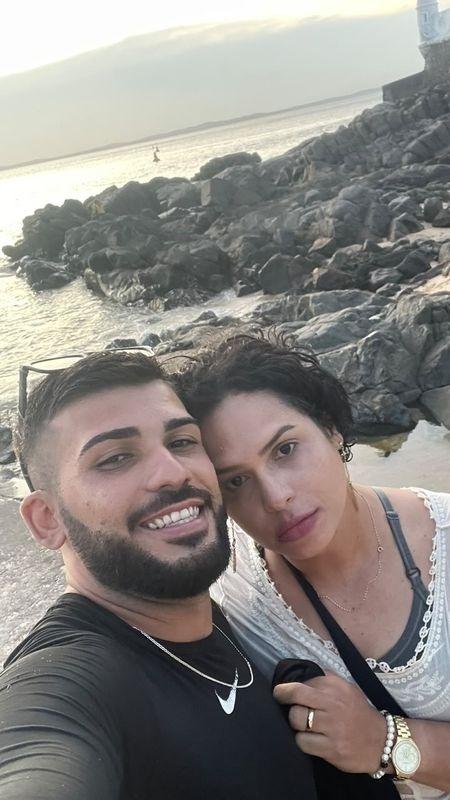 Kim e seu companheiro Lucas; eles estão juntos desde o início deste ano e preparam casamento - Arquivo pessoal - Arquivo pessoal