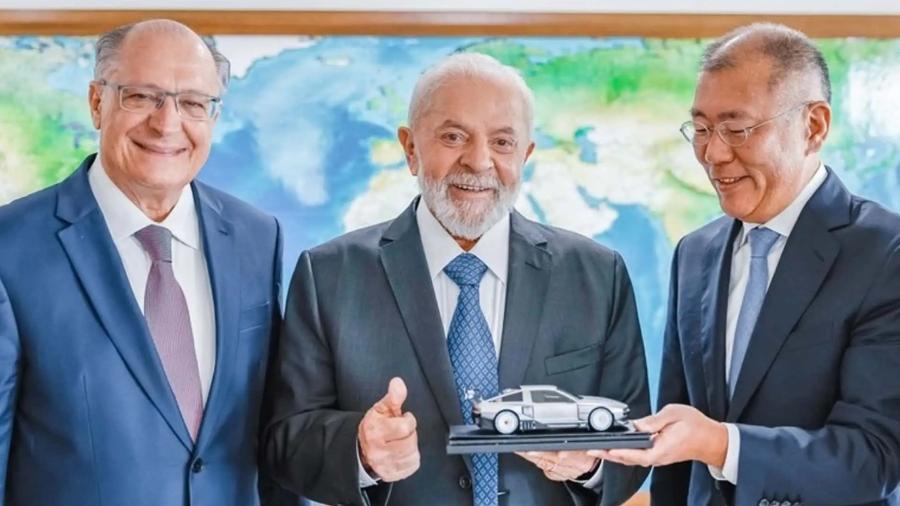 Geraldo Alckmin, Lula e Euisun Chung anunciam investimento de R$ 5,5 bi da Hyundai