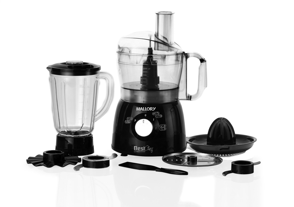 O multiprocessador Best Chef, da Mallory (www.mallory.com.br), apresenta 15 funções como processar, liquidificar e espremer. O utensílio tem ainda duas velocidades - Divulgação