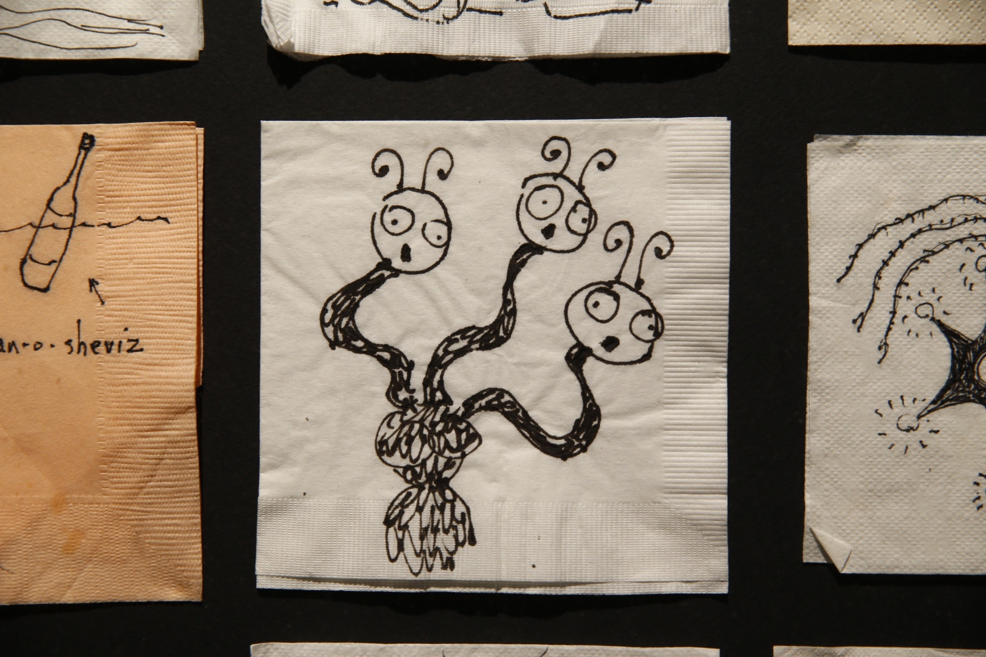 27.jan.2016 - A mostra traz uma seção com desenhos do cineasta feitos em guardanapos - Fabio Braga/Folhapress