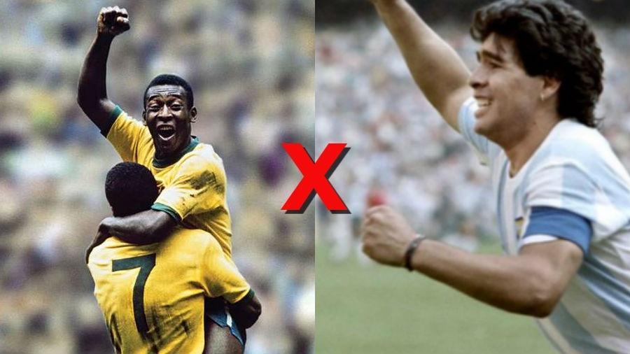A eterna discussão que compara Pelé e Maradona chegou aos gramados virtuais: "FIFA 18" terá ambos os atletas como "ícones" do futebol - Montagem/UOL