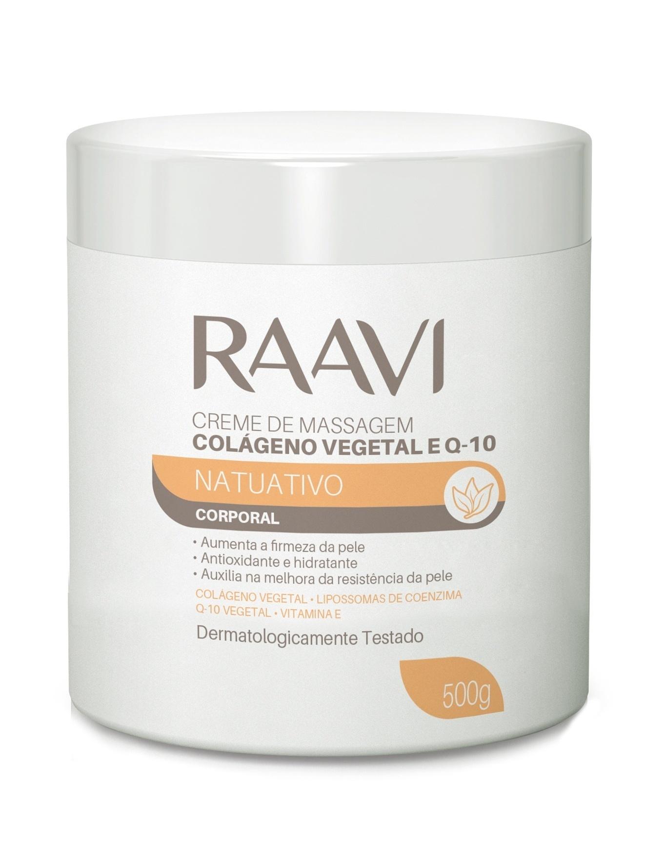 Creme de Massagem Colágeno Vegetal e Q-10, Raavi: contra flacidez, altamente hidratante, R$30, https://www.instagram.com/raavidermocosmeticos/ - Divulgação