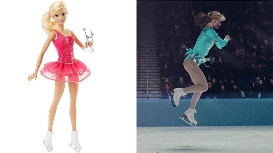 A Barbie Patinadora é uma das versões mais famosas da boneca, que já viveu diversas profissões. Coincidência ou não, em 2018, Margot Robbie foi indicada ao Oscar por sua atuação no filme "Eu, Tonya", em que interpreta uma patinadora artística dos anos 1990 - Reprodução/Mattel/California Filmes