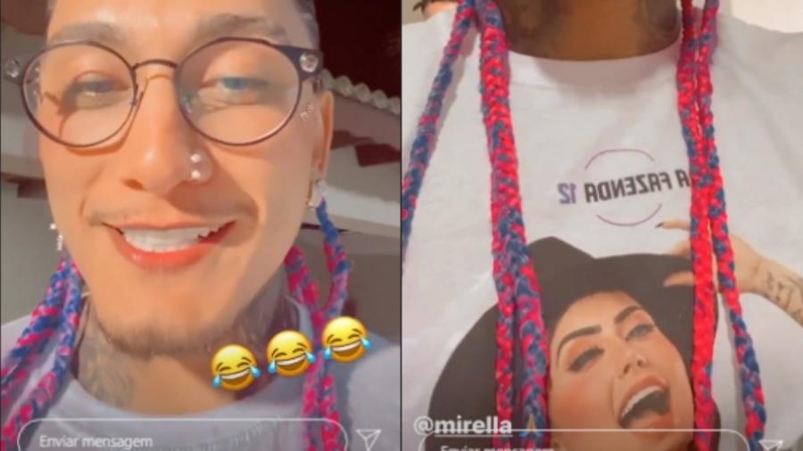 Dynho Alves usa camiseta com rosto da ex MC Mirella - Reprodução/Instagram