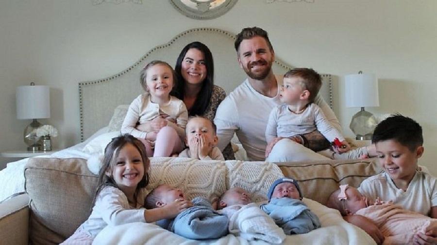 Casal conta que sempre sonhou em ter uma grande família com pelo menos 4 filhos - Reprodução