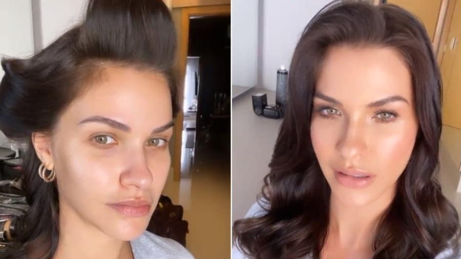 Andressa Suita antes e depois de produção  - Reprodução/Instagram