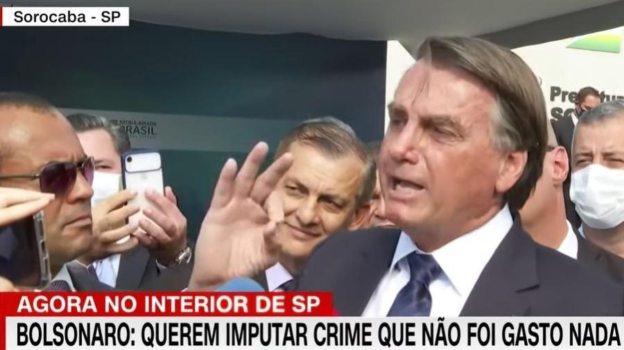 Jair Bolsonaro (sem partido) voltou a atacar jornalista mulher e não usou máscara em Sorocaba, interior de São Paulo - Reprodução/CNN Brasil