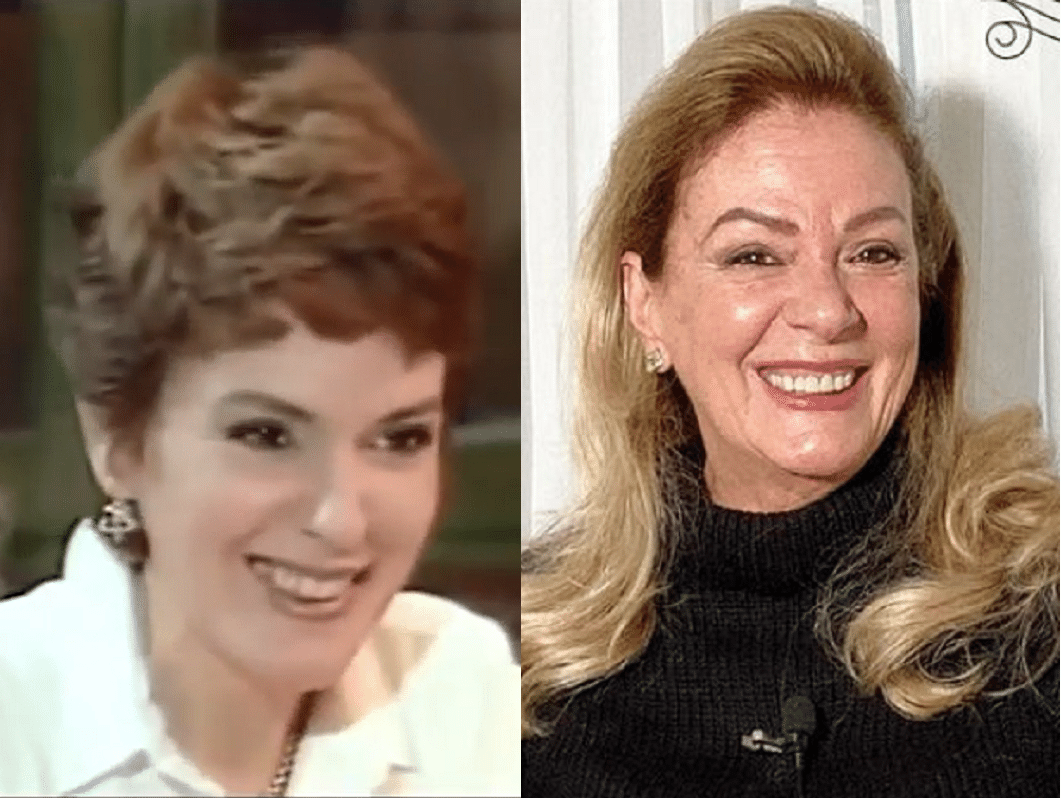 Elaine Cristina em "Pantanal" e hoje - Reprodução