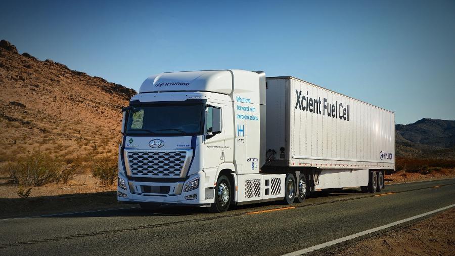 Caminhão XCIENT, da Hyundai, é movido a célula a combustível, tecnologia que começa a chegar a veículos de carga - Divulgação