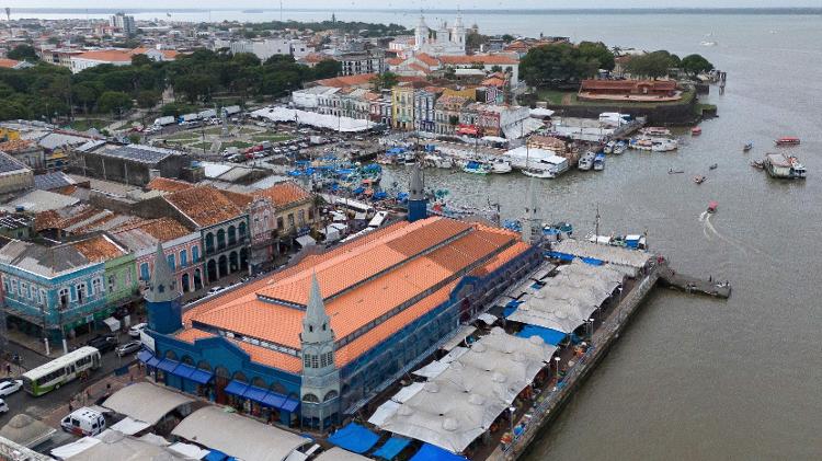 Mercado Ver-o-Peso, cartão postal de Belém, que passa por obras para sediar a COP30 em novembro