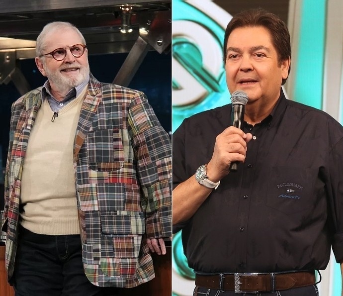 Montagem com Jô Soares e Fausto Silva, apresentadores da Globo