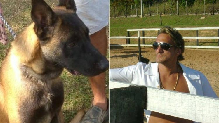 Marcelo de Nóbrega em seu canil, "A Raça É Nossa"; à esquerda, um dos cães do filho de Carlos Alberto - Montagem/UOL/Reprodução/Facebook - Montagem/UOL/Reprodução/Facebook