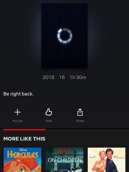 Imagem de divulgação de "Black Mirror" na versão mobile da Netflix - Reprodução/Netflix - Reprodução/Netflix
