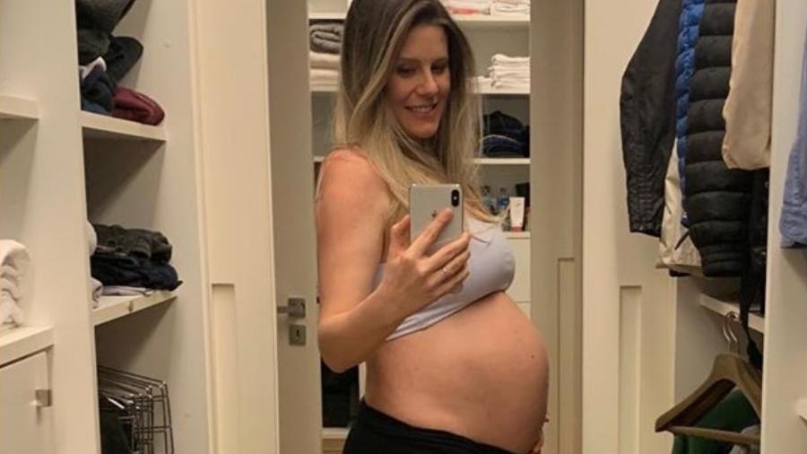 Daiana Garbin, mulher de Tiago Leifert, no oitavo mês de gravidez - Reprodução/Instagram
