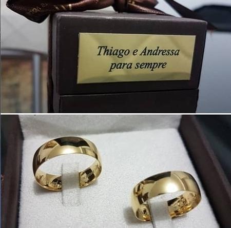 Alianças do casamento de Andressa Urach - Reprodução/Instagram @tnlopes10 - Reprodução/Instagram @tnlopes10