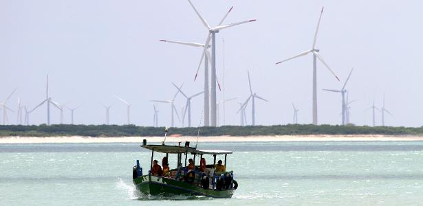 Vista da usina eólica, em Galinhos, Rio Grande do Norte. Nordeste lidera a produção de energia renovável no país