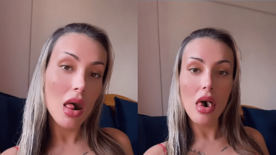 Andressa Urach fez bifurcação de língua