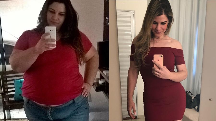Antes e depois da influencer Mariele Francisa da Silva, que passou por cirurgia bariátrica em 2017 - Arquivo pessoal