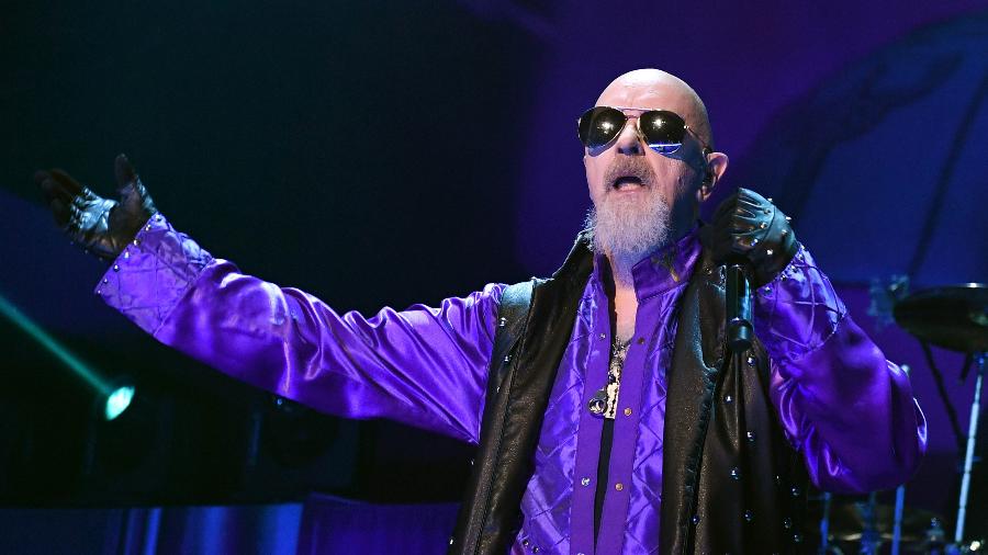 Rob Halford, vocalista do Judas Priest, em apresentação em Las Vegas, nos Estados Unidos - Ethan Miller/Getty Images