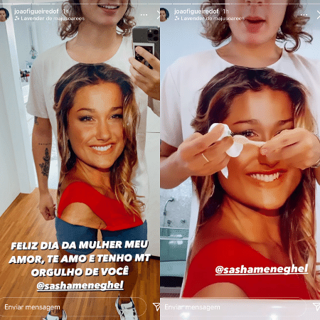 João Figueiredo usa camiseta com rosto de Sasha estampado - Reprodução/Instagram