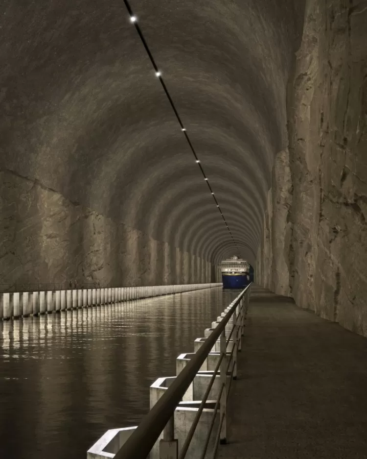 Interior do túnel de navios em Stad, Noruega - Reprodução/snohetta.com/ - Reprodução/snohetta.com/