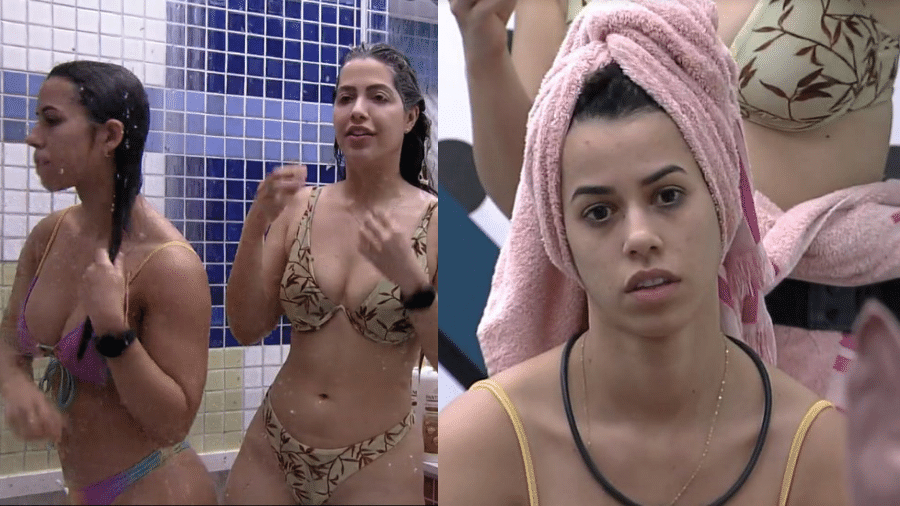 BBB 22: Larissa Tomásia tomando banho com Laís Caldas - Reprodução/Globoplay