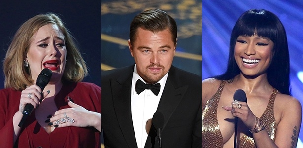 Adele, DiCaprio e Nicki Minaj estão na lista dos 100 mais influentes da "Time" - Montagem UOL