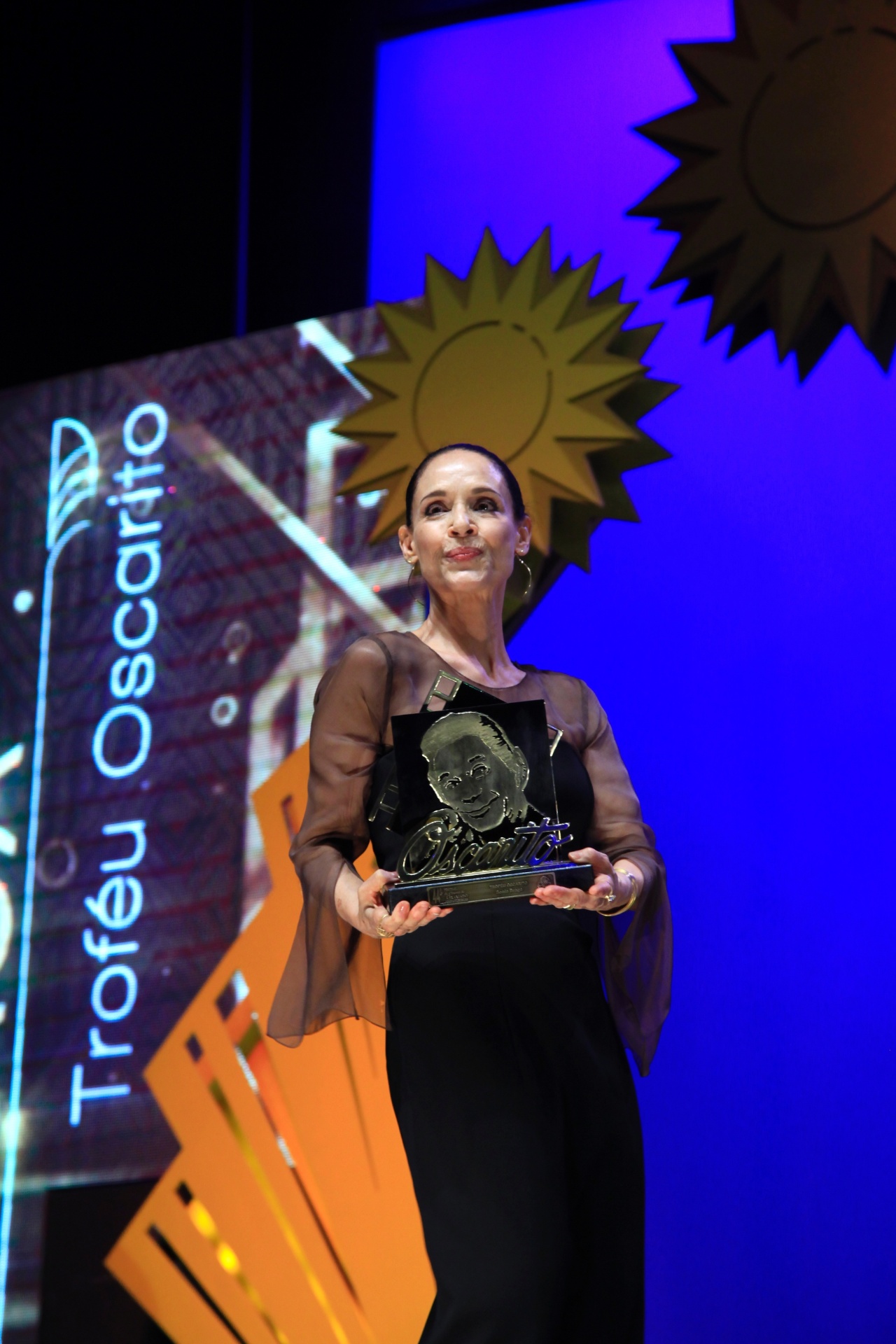 26.ago.2016 - Sonia Braga recebe o prêmo Oscarito pelo conjunto de sua obra - Edison Vara/Pressphoto