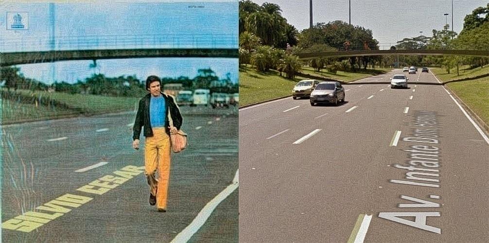 Antes e depois das capas de discos nacionais - Reprodução/Google Street View