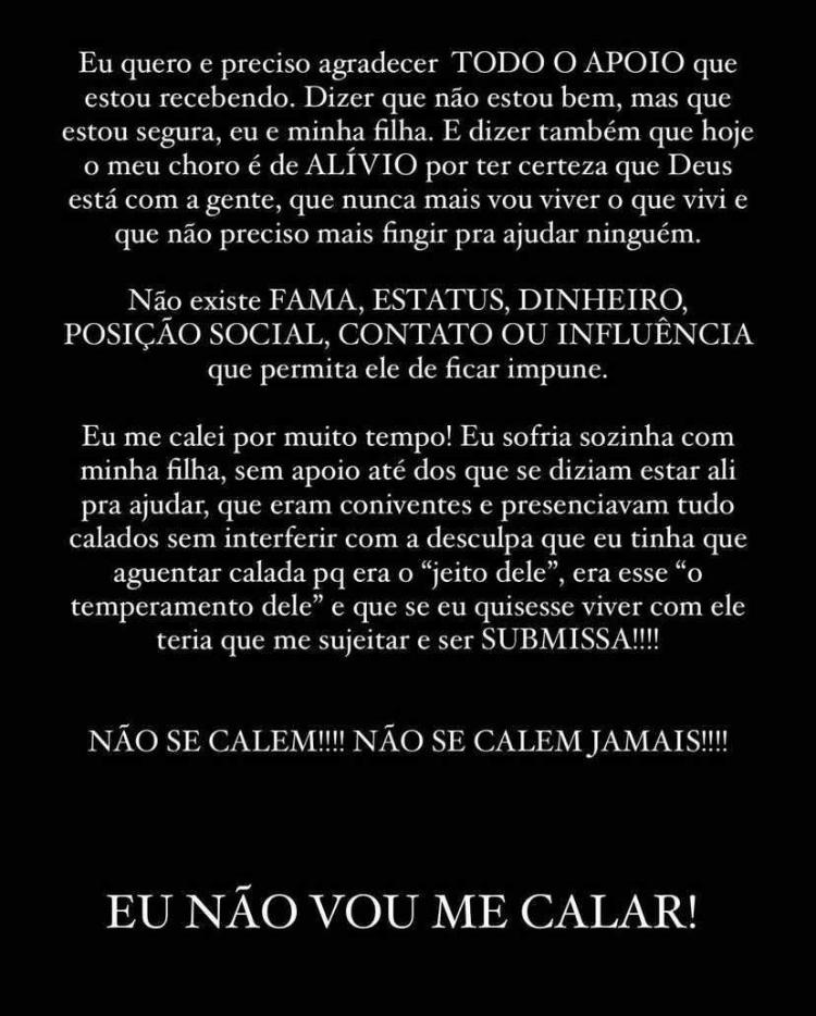 Desabafo de Pamella Holanda em seu perfil no Instagram - Reprodução/Instagram - Reprodução/Instagram
