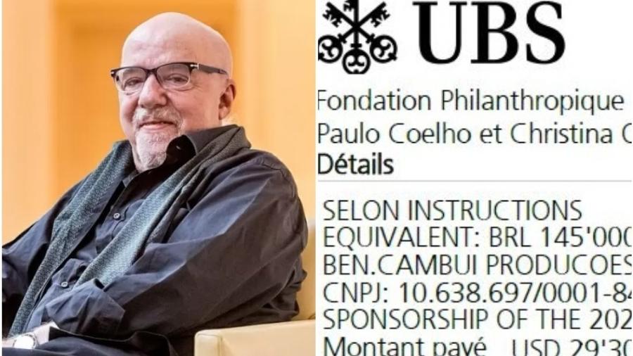 Paulo Coelho mostrou recibo da transferência de R$ 150 mil para custear festival - Reprodução: Getty Images / Twitter