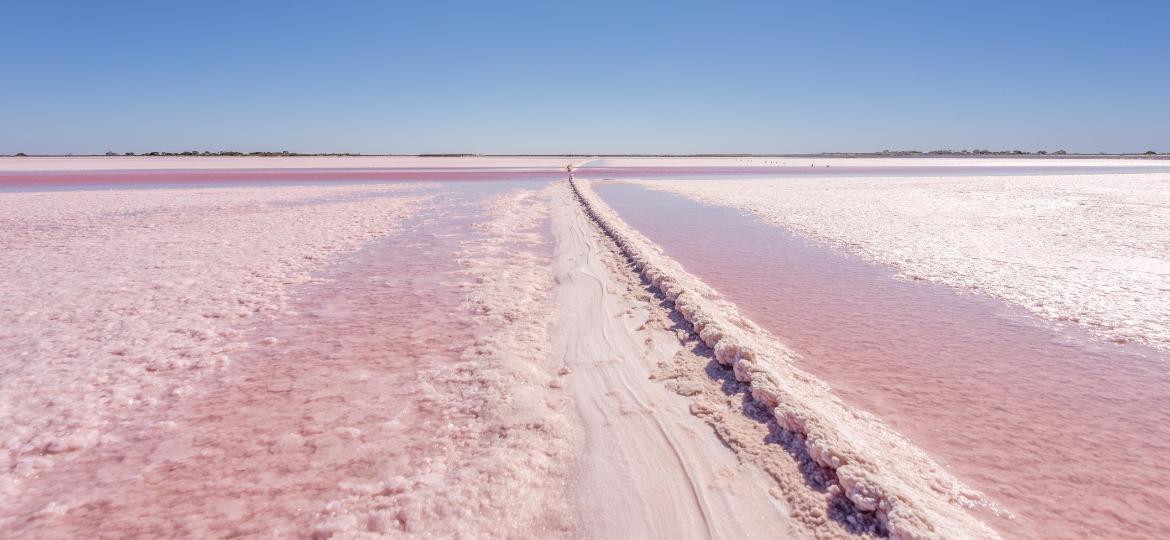 Lake Tyrrell, um dos lagos cor-de-rosa na Austrália - Getty Images/iStockphoto