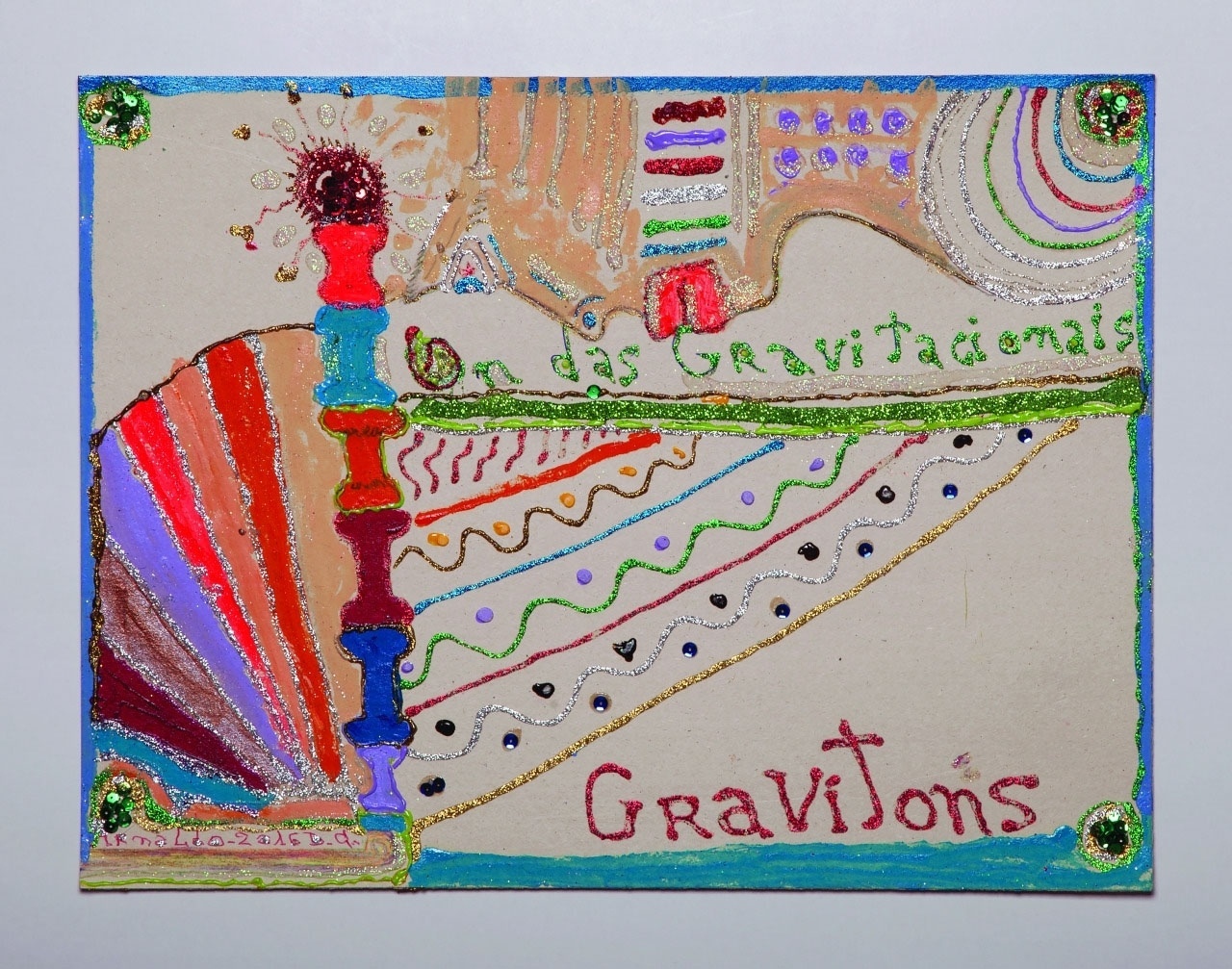 A exposição individual "Transmigração", de Arnaldo Dias Baptista, apresenta desenhos, pinturas, colagens e objetos pessoais como cadernos, jaquetas, camisetas e cartões-postais - Divulgação