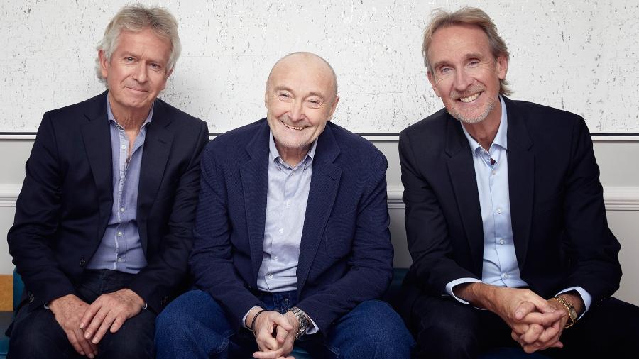 Tony Banks, Phil Collns e Mike Rutherford, que voltarão aos palcos com o Genesis em 2020 - Divulgação