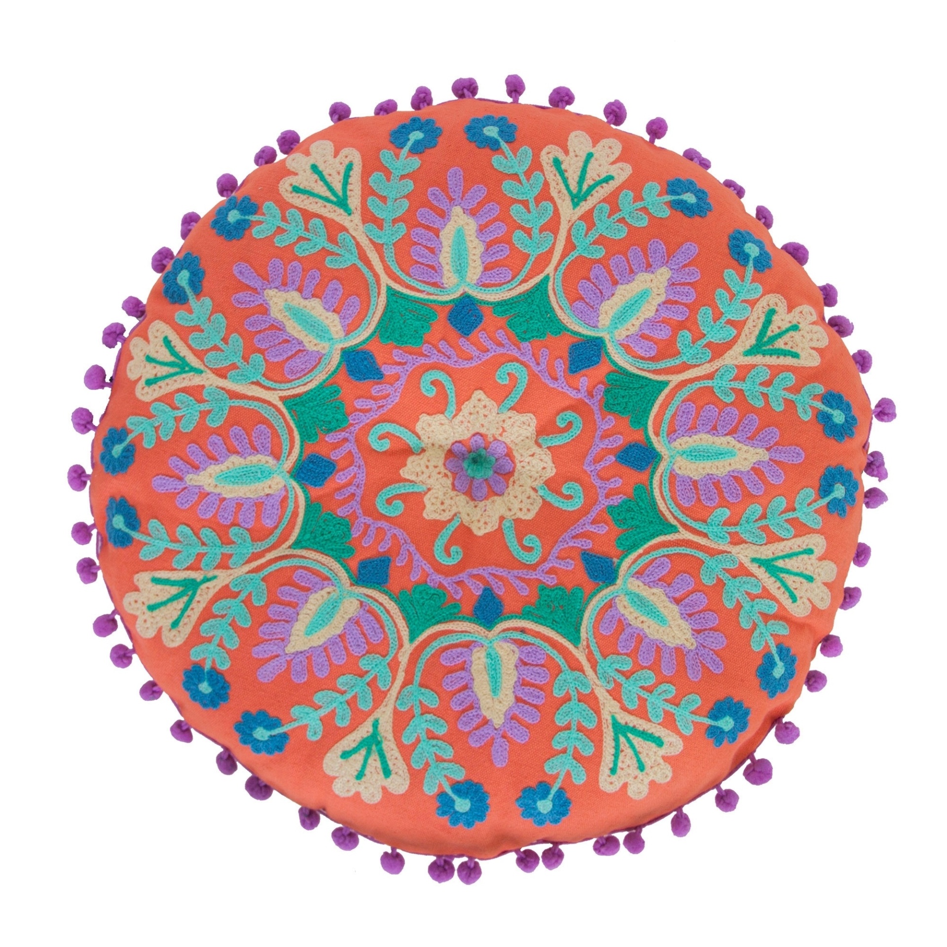 O produto Manish é uma das capas de almofada da coleção da Ethnix (11 3313-4141) com inspiração na cultura mexicana e em Frida Kahlo. O item feito de algodão mede 40 cm de diâmetro e o preço sugerido é R$ 135,80 - Divulgação