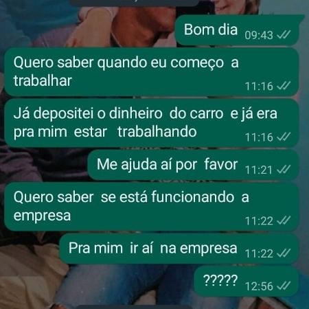 Golpe do falso emprego - Arquivo pessoal - Arquivo pessoal