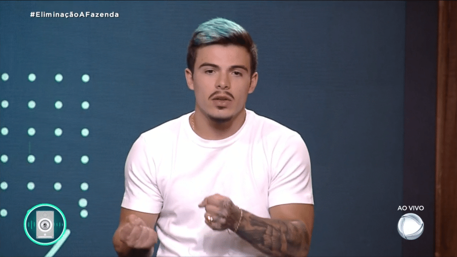 A Fazenda 2022: Thomaz Costa em noite de eliminação - Reprodução/Playplus