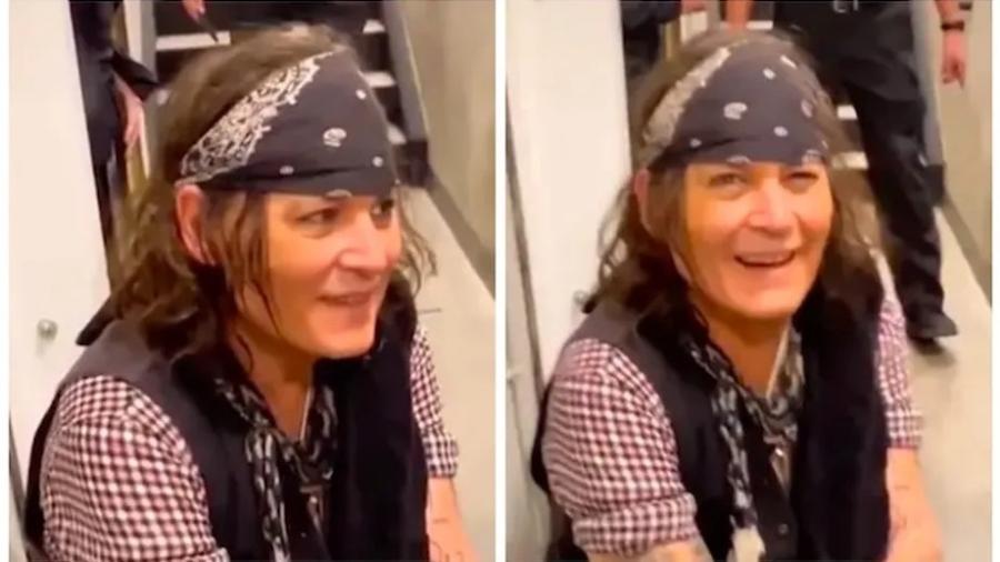 Johnny Depp agradou fã nos bastidores do show dos Hollywood Vampires - Reprodução/TikTok