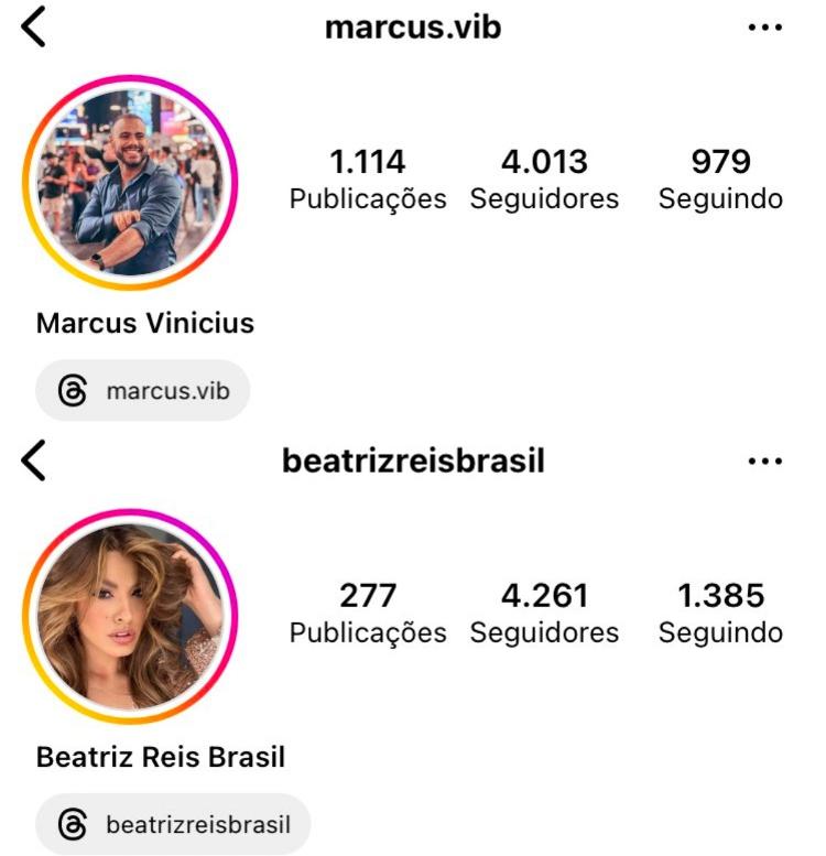 Seguidores de Marcus Vinicius e Beatriz dispararam após divulgação na Globo