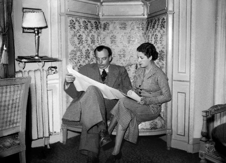 Antoine De Saint-Exupéry e sua esposa, Consuelo, em Paris, em 1936
